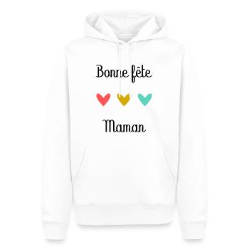Bonne Fête Maman. Fête des mères - Sweat à capuche Premium bio Homme - blanc - Devant - Nico (187cm)
