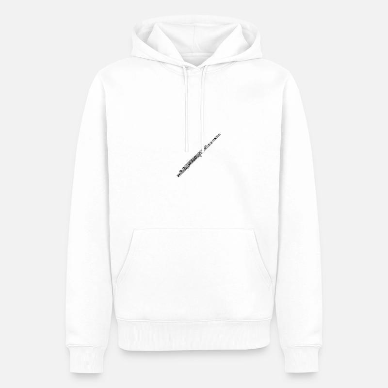 Querflöte - Männer Premium Bio Hoodie - Weiß