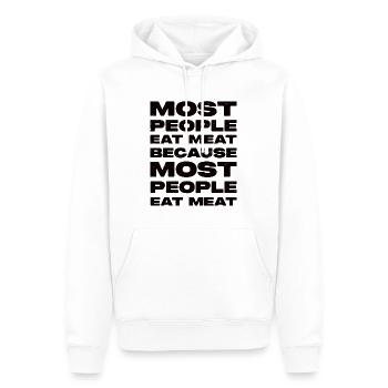 La plupart des gens mangent de la viande En disant - Sweat à capuche Premium bio Homme - blanc - Devant - Nico (187cm)