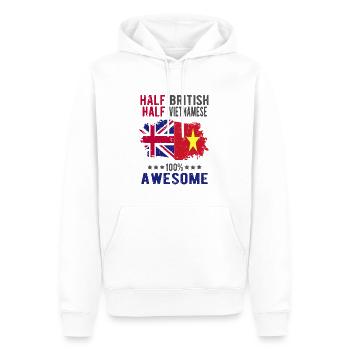 Halb Brite Halb Vietnamese - Männer Premium Bio Hoodie - Weiß - Vorne - Nico (187cm)
