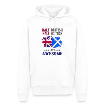 Halb Brite Halb Schotte - Männer Premium Bio Hoodie - Weiß - Vorne - Nico (187cm)