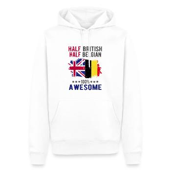 Halb Brite Halb Belgier - Männer Premium Bio Hoodie - Weiß - Vorne - Nico (187cm)