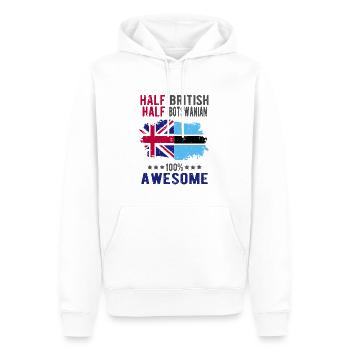 Moitié britannique moitié Batswana - Sweat à capuche Premium bio Homme - blanc - Devant - Nico (187cm)