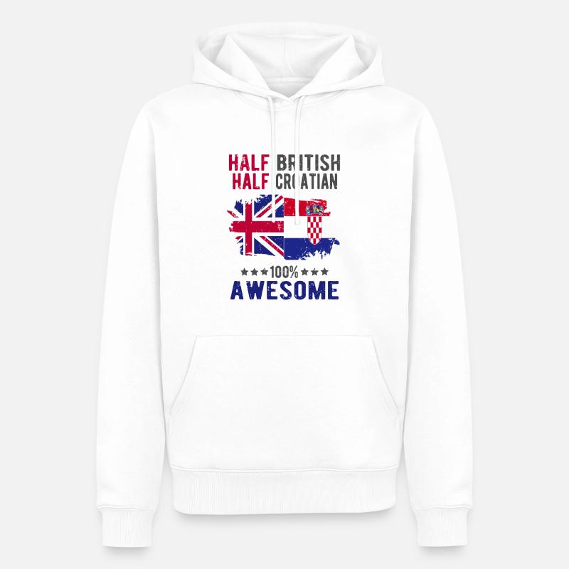 Halb Brite Halb Kroate - Männer Premium Bio Hoodie - Weiß