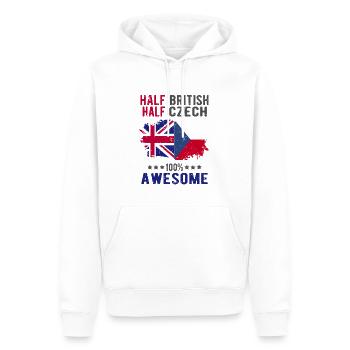 Halb Brite Halb Tscheche - Männer Premium Bio Hoodie - Weiß - Vorne - Nico (187cm)