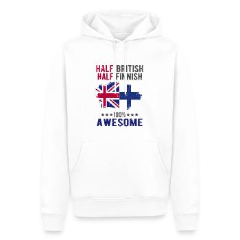 Halb Brite Halb Finne - Männer Premium Bio Hoodie - Weiß - Vorne - Nico (187cm)