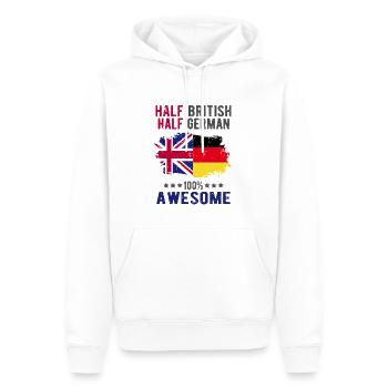 Moitié britannique moitié allemand - Sweat à capuche Premium bio Homme - blanc - Devant - Nico (187cm)