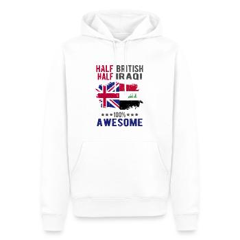 Halb Brite Halb Iraki - Männer Premium Bio Hoodie - Weiß - Vorne - Nico (187cm)