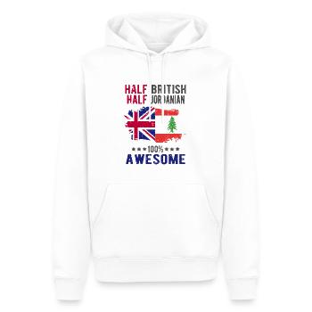 Moitié britannique moitié jordanien - Sweat à capuche Premium bio Homme - blanc - Devant - Nico (187cm)