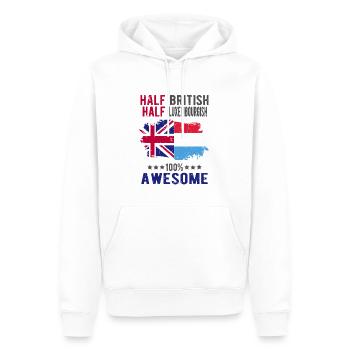 Halb Brite Halb Luxemburger - Männer Premium Bio Hoodie - Weiß - Vorne - Nico (187cm)