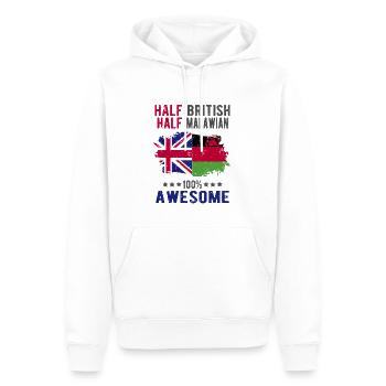 Halb Brite Halb Malawi - Männer Premium Bio Hoodie - Weiß - Vorne - Nico (187cm)