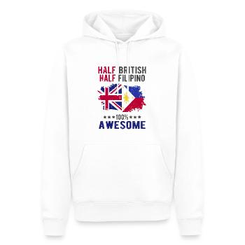 Moitié britannique moitié philippin - Sweat à capuche Premium bio Homme - blanc - Devant - Nico (187cm)