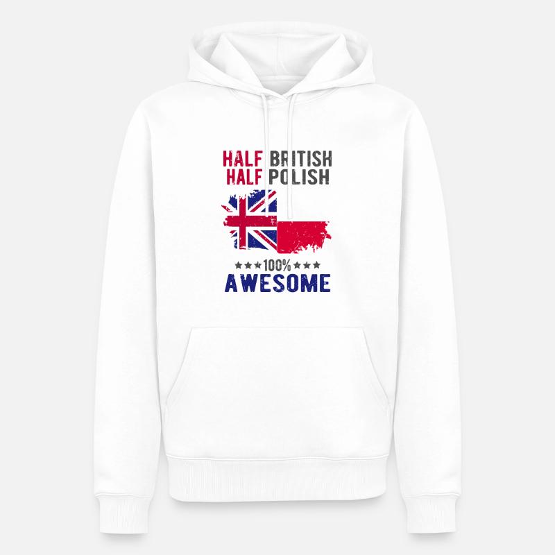 Moitié britannique moitié singapourien - Sweat à capuche Premium bio Homme - blanc