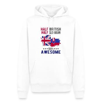 Halb Brite Halb Slowake - Männer Premium Bio Hoodie - Weiß - Vorne - Nico (187cm)