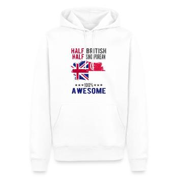 Halb Brite Halb Singapurer - Männer Premium Bio Hoodie - Weiß - Vorne - Nico (187cm)