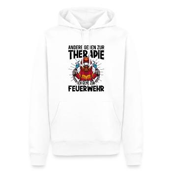 Feuerwehrfrau - Männer Premium Bio Hoodie - Weiß - Vorne - Nico (187cm)