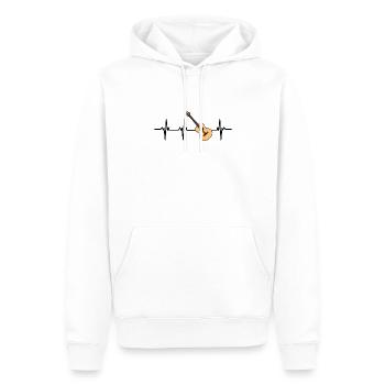battement coeur guitare humour guitariste homme - Sweat à capuche Premium bio Homme - blanc - Devant - Nico (187cm)