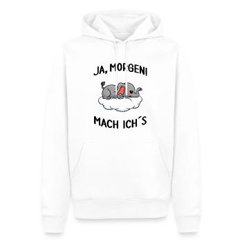 Elefant chillt Mittagsschlaf Pausemodus Feierabend - Männer Premium Bio Hoodie - Weiß - Vorne - Nico (187cm)