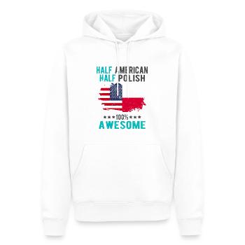 Half American Half Singaporean - Men’s Premium Organic Hoodie - white - Front - Nico (187cm)