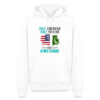 Halb Amerikaner Halb Pakistaner - Männer Premium Bio Hoodie - Weiß - Vorne - Nico (187cm)