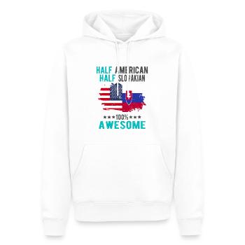 Halb Amerikaner Halb Slowake - Männer Premium Bio Hoodie - Weiß - Vorne - Nico (187cm)