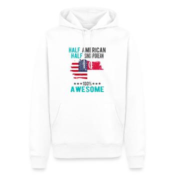 Halb Amerikaner Halb Singapurer - Männer Premium Bio Hoodie - Weiß - Vorne - Nico (187cm)