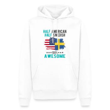 Halb Amerikaner Halb Schwede - Männer Premium Bio Hoodie - Weiß - Vorne - Nico (187cm)