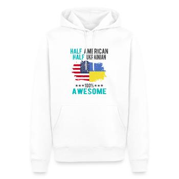 Halb Amerikaner Halb Ukrainer - Männer Premium Bio Hoodie - Weiß - Vorne - Nico (187cm)
