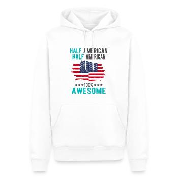 Halb Amerikaner Halb Amerikaner - Männer Premium Bio Hoodie - Weiß - Vorne - Nico (187cm)