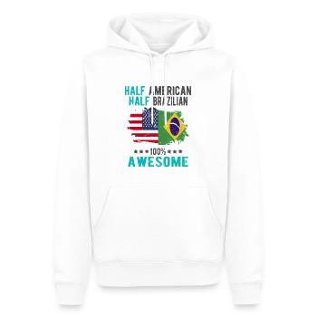 Halb Amerikaner Halb Brasilianer - Männer Premium Bio Hoodie - Weiß - Vorne - Nico (187cm)