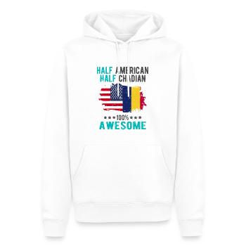 Halb Amerikaner Halb Tschader - Männer Premium Bio Hoodie - Weiß - Vorne - Nico (187cm)