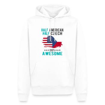 Halb Amerikaner Halb Tscheche - Männer Premium Bio Hoodie - Weiß - Vorne - Nico (187cm)