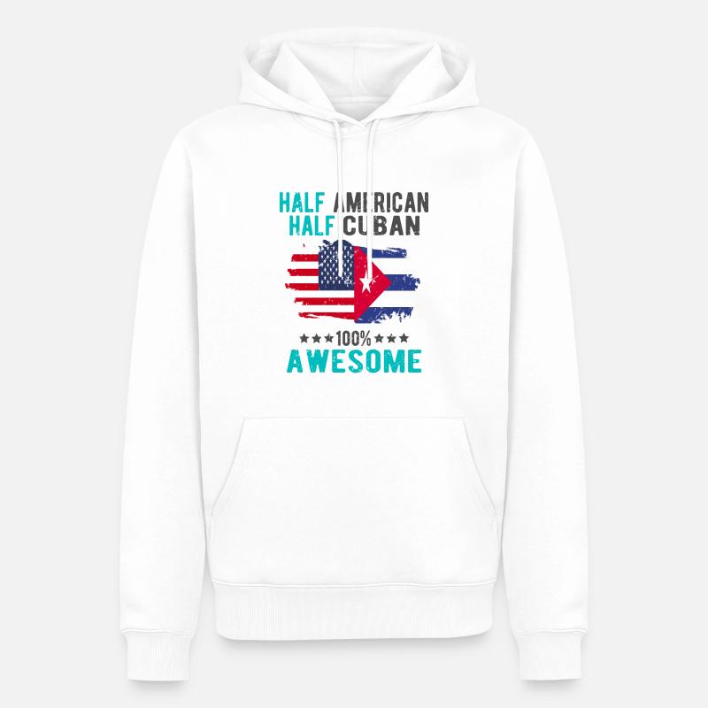 Moitié américain moitié cubain - Sweat à capuche Premium bio Homme - blanc