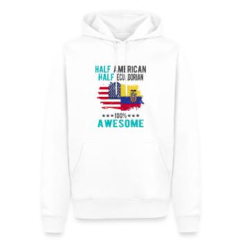 Half American Half Ecuadorian - Men’s Premium Organic Hoodie - white - Front - Nico (187cm)