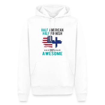 Halb Amerikaner Halb Finne - Männer Premium Bio Hoodie - Weiß - Vorne - Nico (187cm)