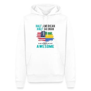 Halb Amerikaner Halb Gabuner - Männer Premium Bio Hoodie - Weiß - Vorne - Nico (187cm)