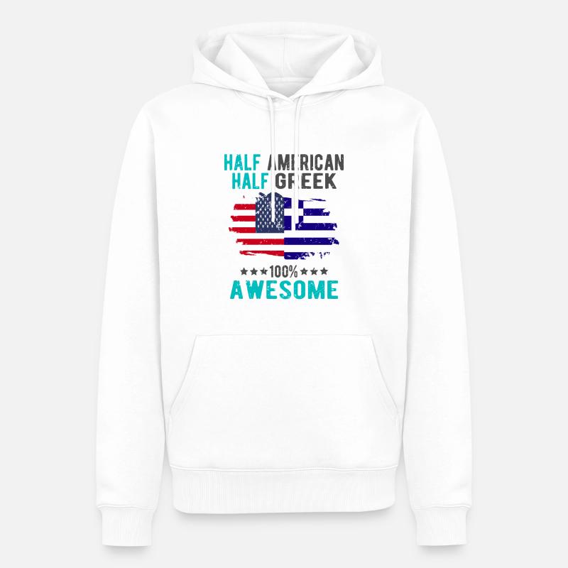Moitié américain moitié grec - Sweat à capuche Premium bio Homme - blanc
