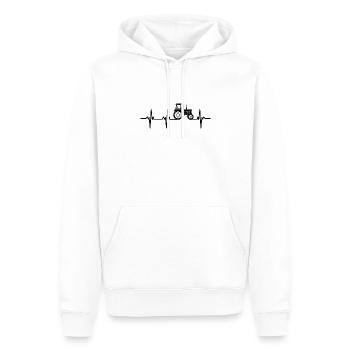 Herzschlag Traktor Mann Humor Landwirt - Männer Premium Bio Hoodie - Weiß - Vorne - Nico (187cm)