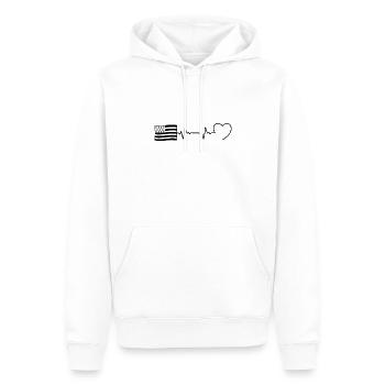 battement coeur bretagne homme humour breton drole - Sweat à capuche Premium bio Homme - blanc - Devant - Nico (187cm)