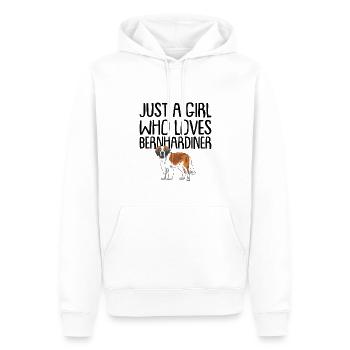 Bernhardiner - Männer Premium Bio Hoodie - Weiß - Vorne - Nico (187cm)