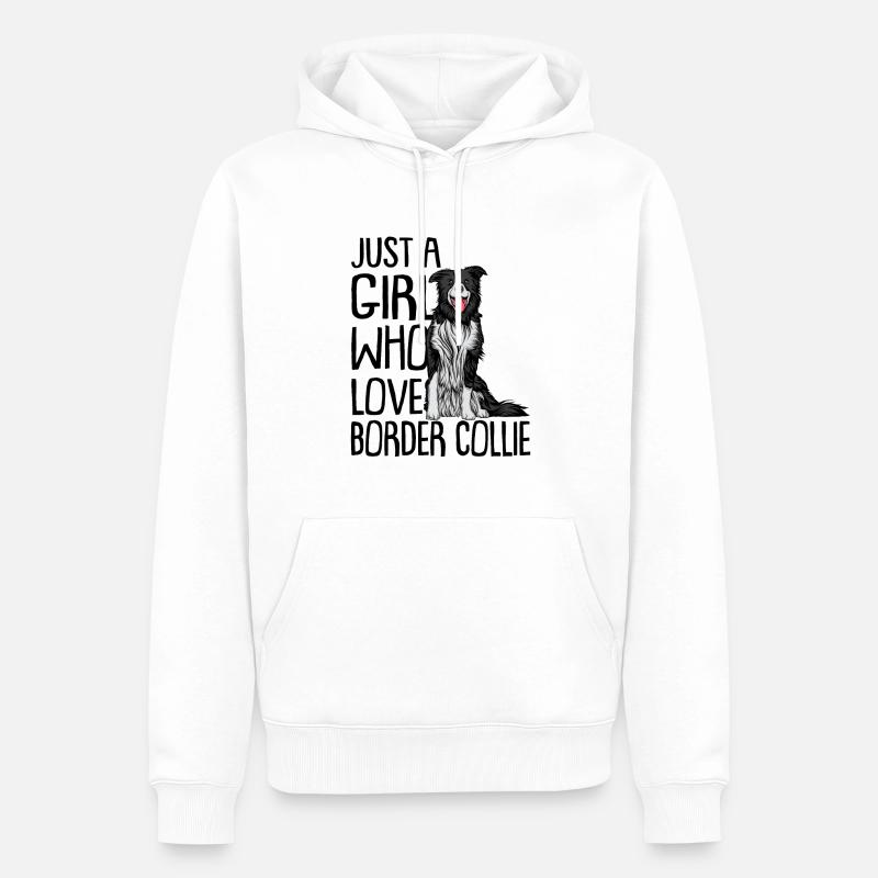 Border Collie - Männer Premium Bio Hoodie - Weiß