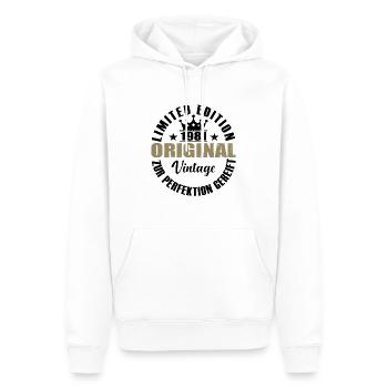 1981 geboren Vintage Original Geschenkidee Krone - Männer Premium Bio Hoodie - Weiß - Vorne - Nico (187cm)