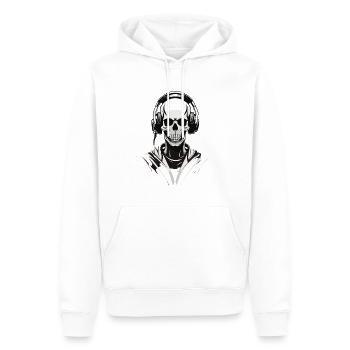 Skelleton DJ vue directe - Sweat à capuche Premium bio Homme - blanc - Devant - Nico (187cm)