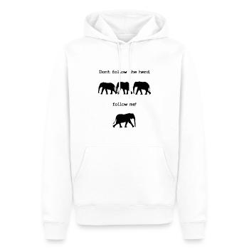 Ne suivez pas le troupeau, suivez-moi ! - Sweat à capuche Premium bio Homme - blanc - Devant - Nico (187cm)