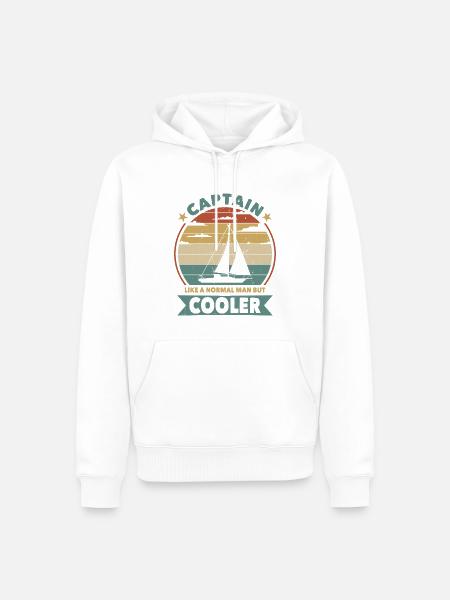 Captain like a normal man but cooler - Männer Premium Bio Hoodie - Weiß