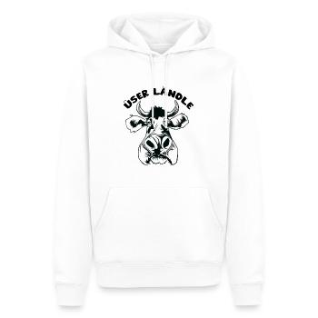 Gsiberger Vorarlberg Spruch Lustig Kuh Motiv - Männer Premium Bio Hoodie - Weiß - Vorne - Nico (187cm)