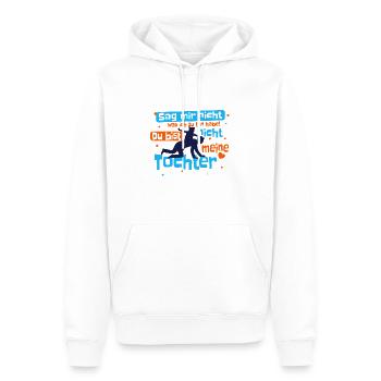 Vater Tochter Liebe - lustiger bester Papa Spruch - Männer Premium Bio Hoodie - Weiß - Vorne - Nico (187cm)