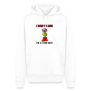 I don't care i'm a cow-boy - Sweat à capuche Premium bio Homme - blanc - Devant - Nico (187cm)