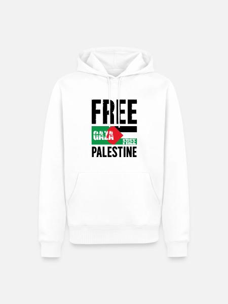 Free Gaza Free Palesine - Herre Premium økologisk hoodie - hvid