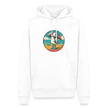 Pop Art Möwe mit Gummistiefel und Regenschirm - Männer Premium Bio Hoodie - Weiß - Vorne - Nico (187cm)